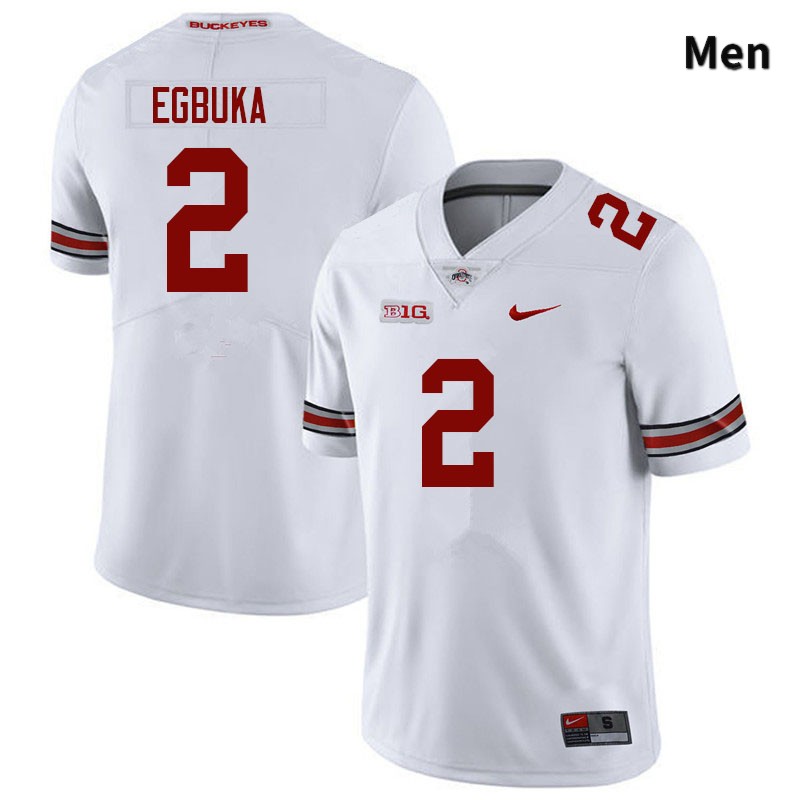 Ohio State Buckeyes Emeka Egbuka Men's #2 White Authentic Stitched College Football Jersey